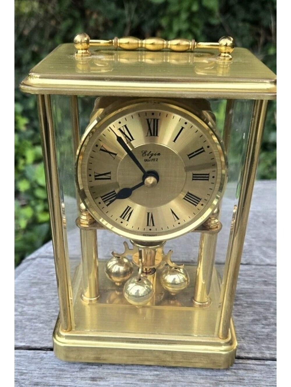 Vintage Elgin Quartz Anniversary Mantel Clock – Made in Japan, Classic Gold Tone